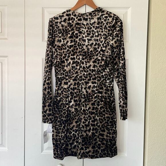 NWT SHO by Tadashi Shoji Velvet Animal Print Long Sleeve Mini Dress • Size XL 🔴 - Picture 3 of 3